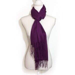 Purple Fringe Long Rectangle Scarf Shawl Wrap New